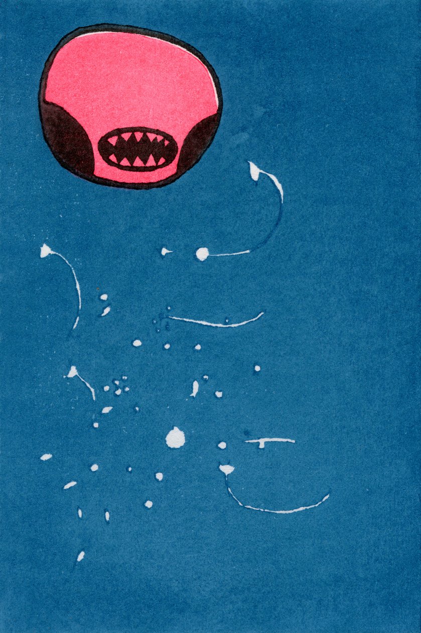 Seedpod Space Monster, 2013 (akvarel på washi) af Bella Larsson