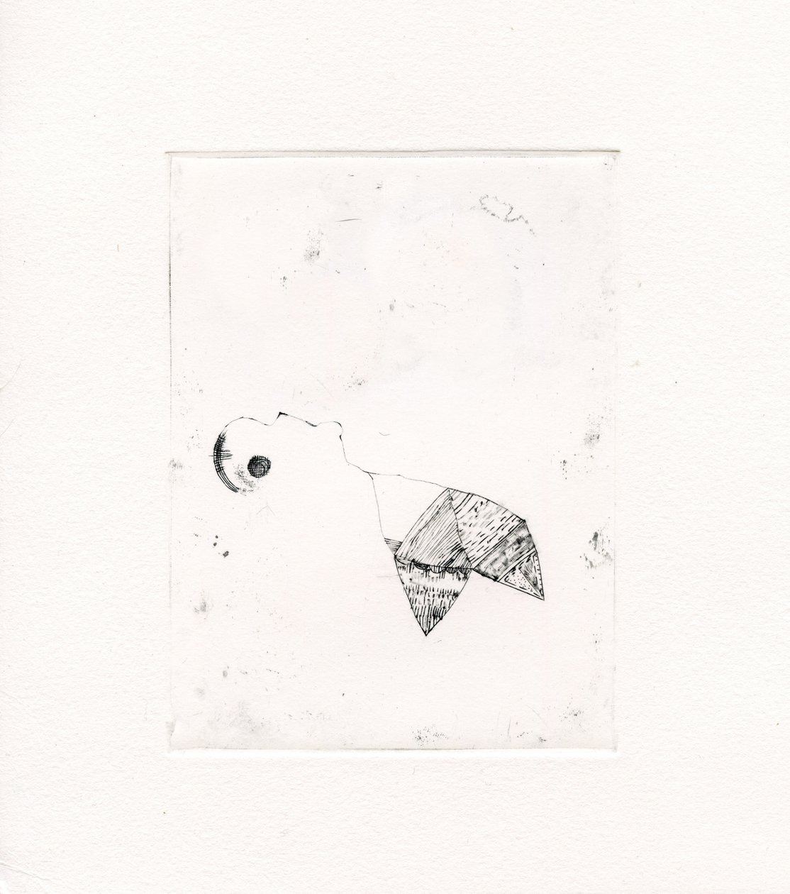 Meandering Thoughts 2, 2017, (tørpunkt på lærred) af Bella Larsson