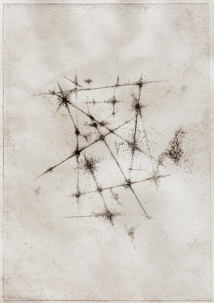 Nebula, 2018 (tørnål på papir) af Bella Larsson