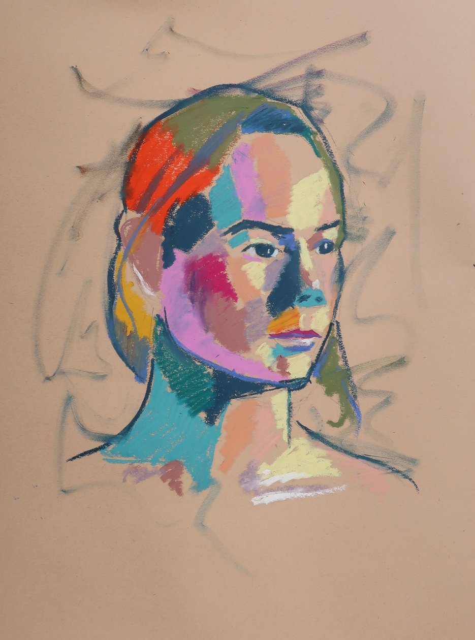 Farvestudie 17, 2023 (pastel på papir) af Ben Benet