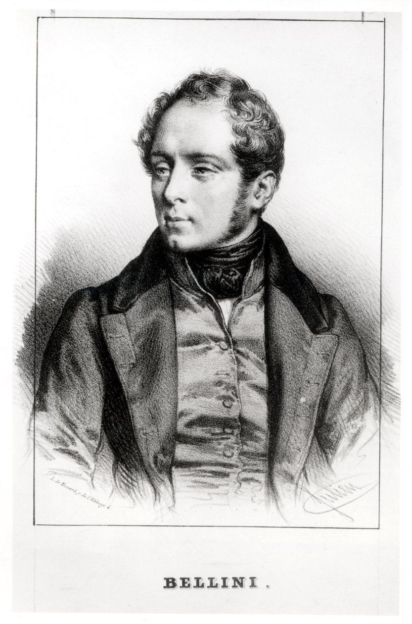 Portræt af Vincenzo Bellini (1801-35) af Robert Benard