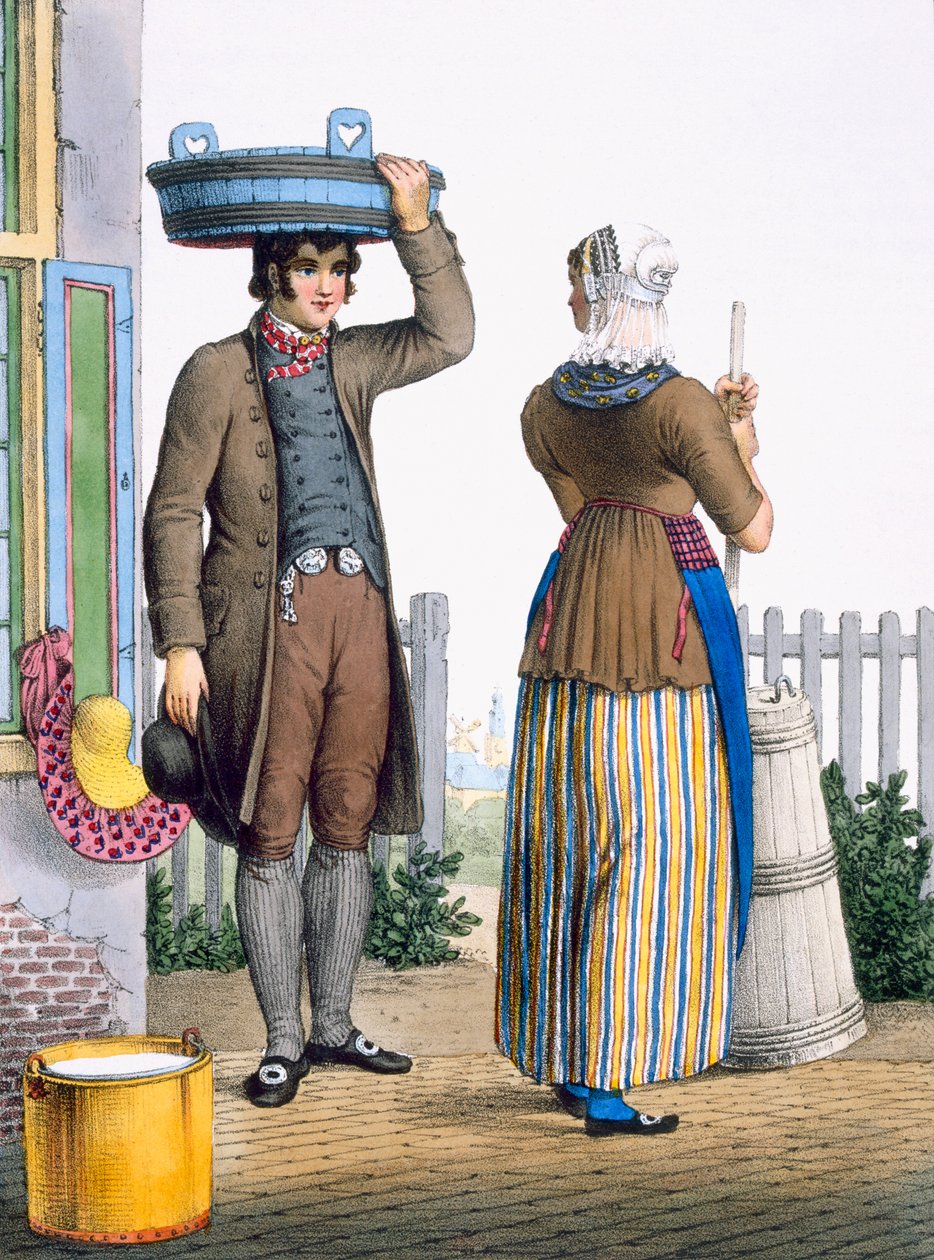 Et bondepar fra Parmerend, Nordholland, illustration fra 