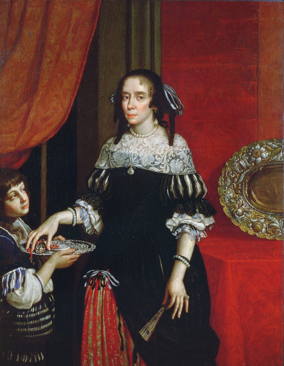 Portræt af grevinde Gonzaga di Novellara, 1666 (par af 78357) af Cesare Gennari
