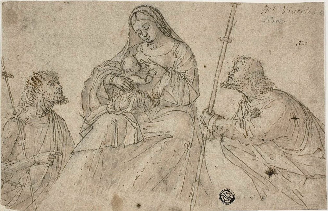 Jomfru og barn med de hellige Johannes Døberen og Rochus af Benedetto Carpaccio