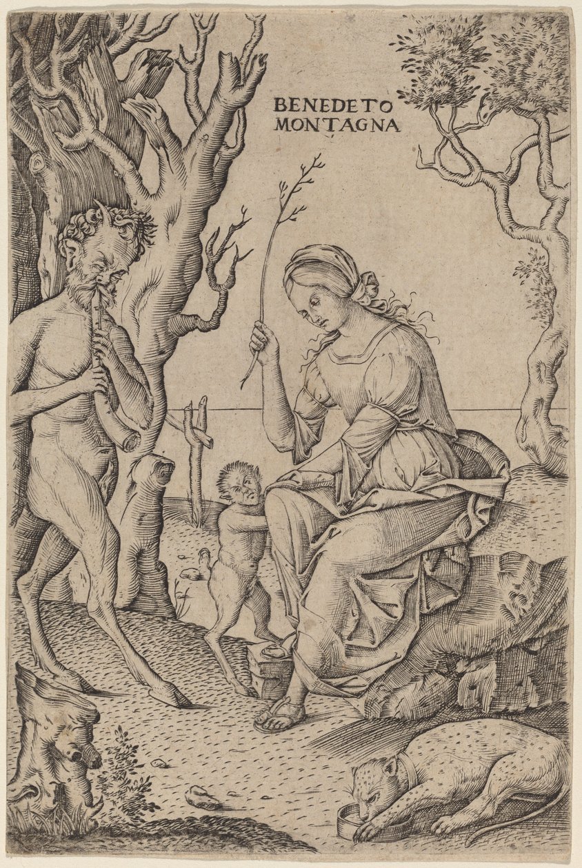 Satyr Familie af Benedetto Montagna