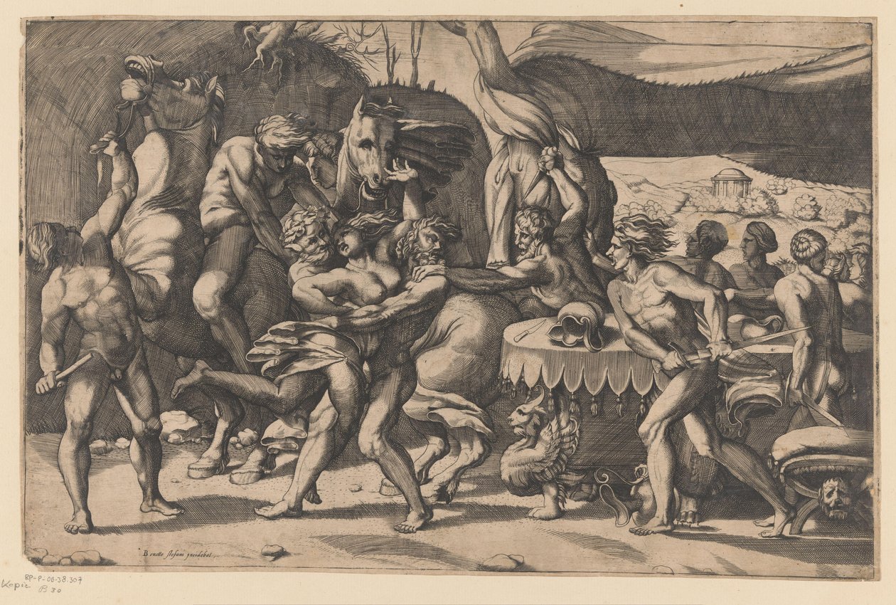 Røveri af en kvinde af mand og satyr Battle between the Lapiths and Centaurs (serietitel) af Benedetto di Stefani