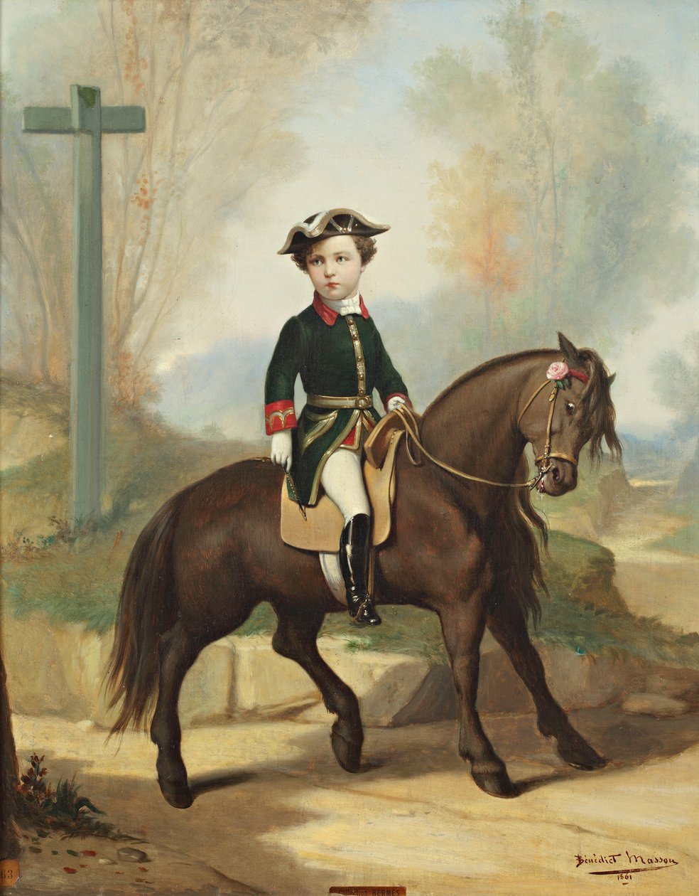 Rytterportræt af Louis-Napoléon Bonaparte 1856-1879, Prince Imperial, 1861. af Benedict Masson