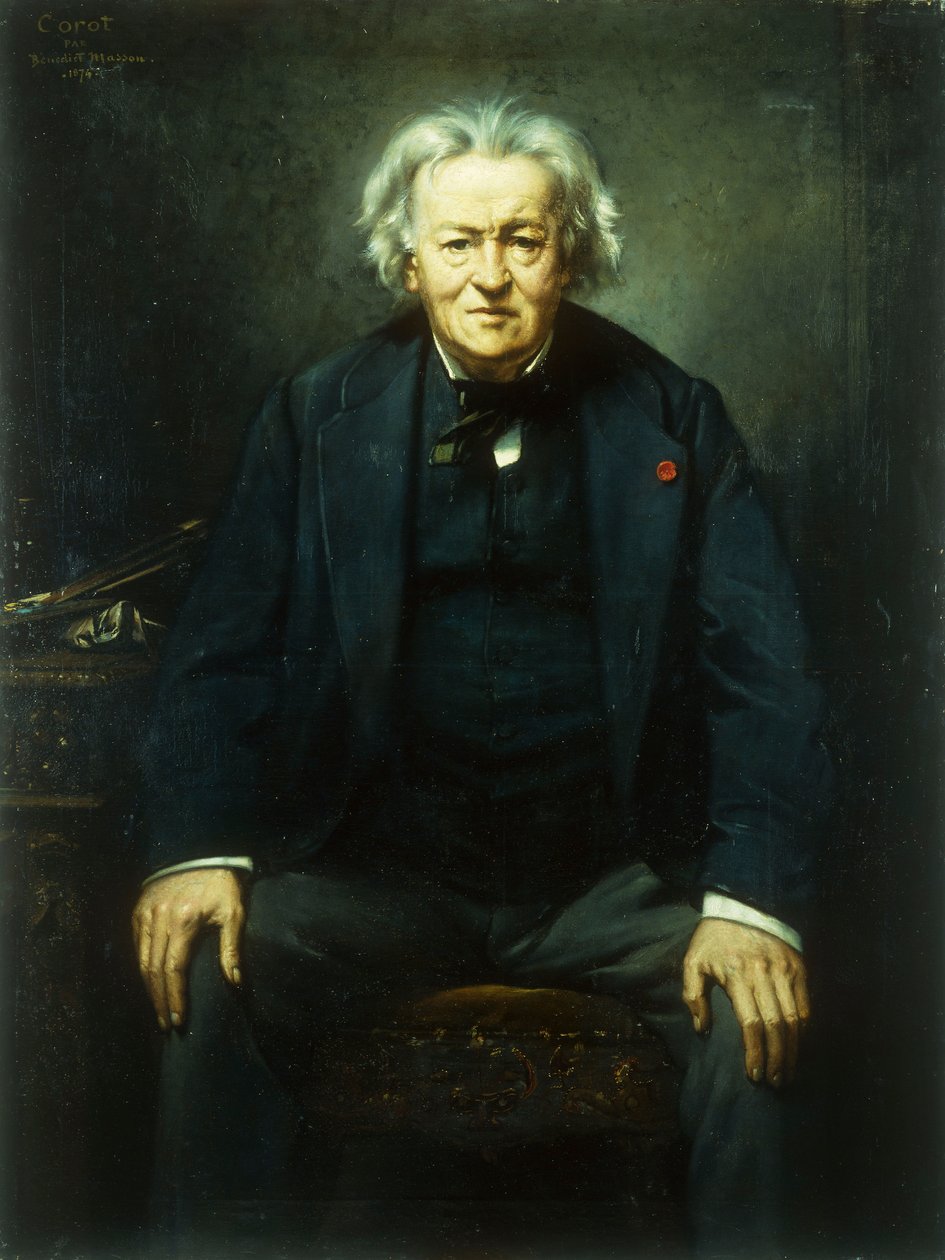Portræt af Jean Baptiste Camille Corot, 1874 af Benedict Masson