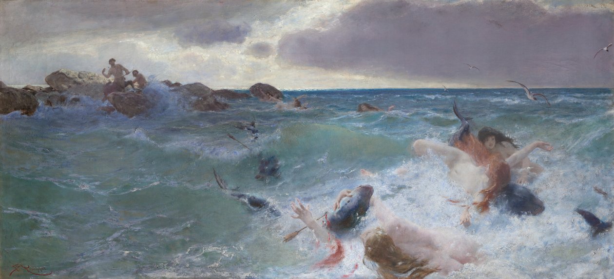 Kentaurernes hævn, ca. 1890 af Benes Knupfer
