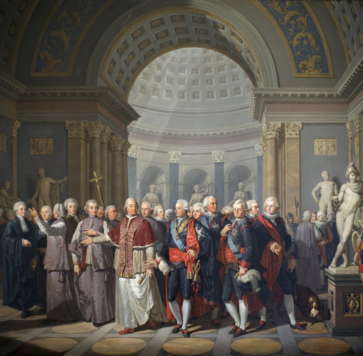 Gustav III af Sverige (1746-1792) med pave Pius VI (Gianangel, grev Braschi af Benigne Gagneraux