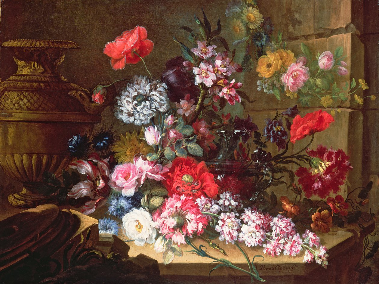Stilleben med blomster af Benito Espinos