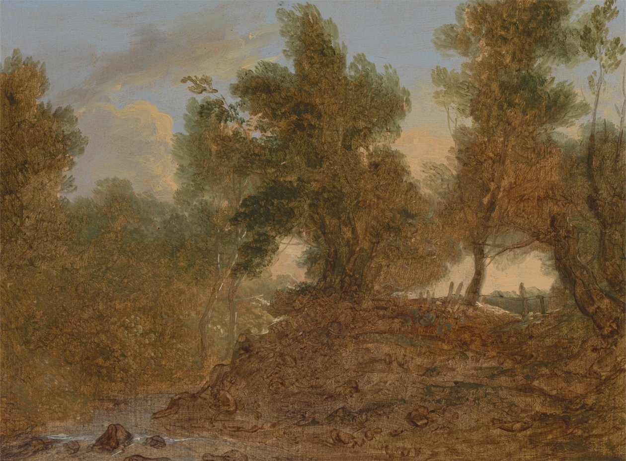 Et landskab ved Wick, Gloucestershire, under klipperne af Benjamin Barker