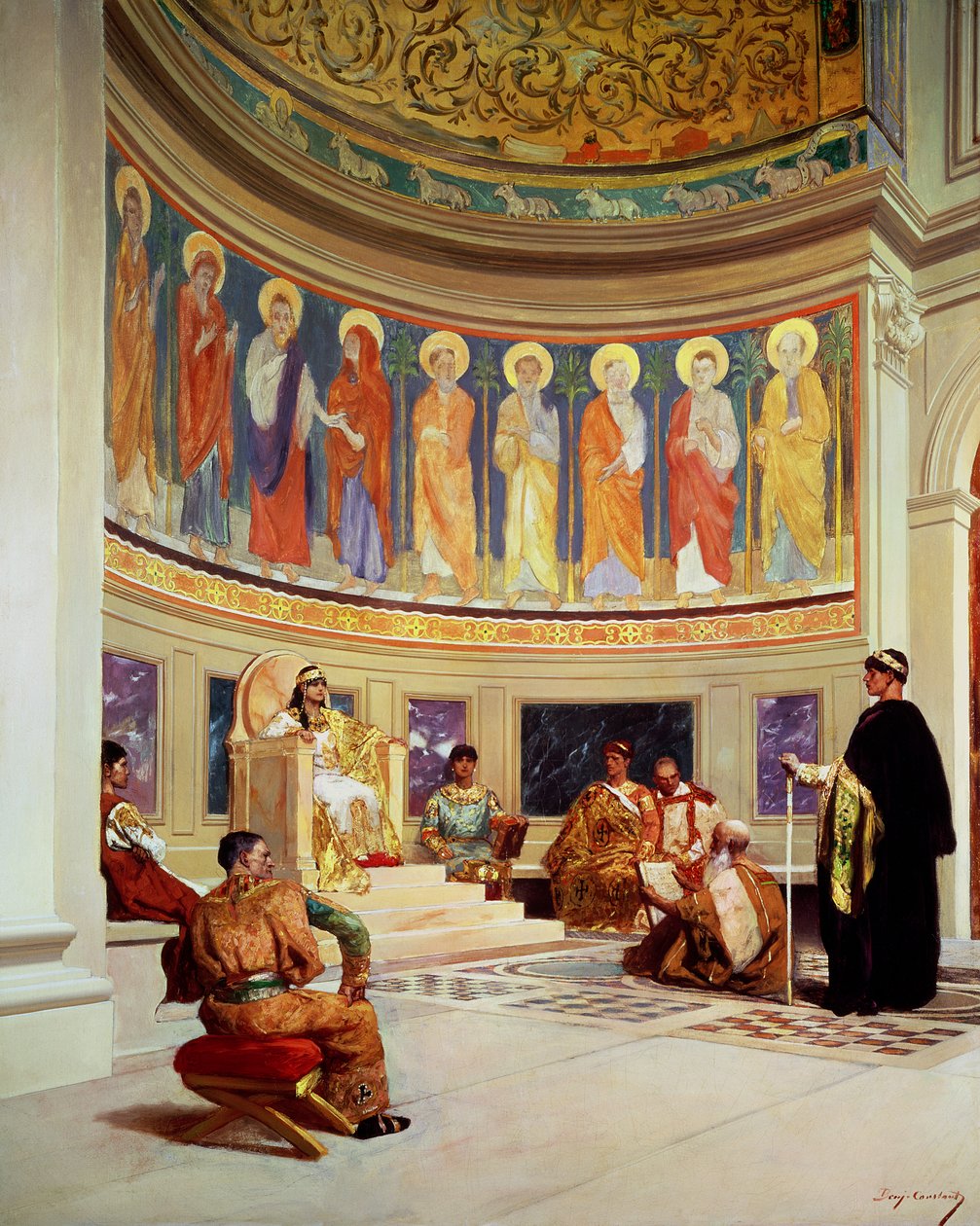 Johannes Chrysostom (ca. 347-407) forvist af kejserinde Eudoxia (d.404) af Jean Joseph Benjamin Constant