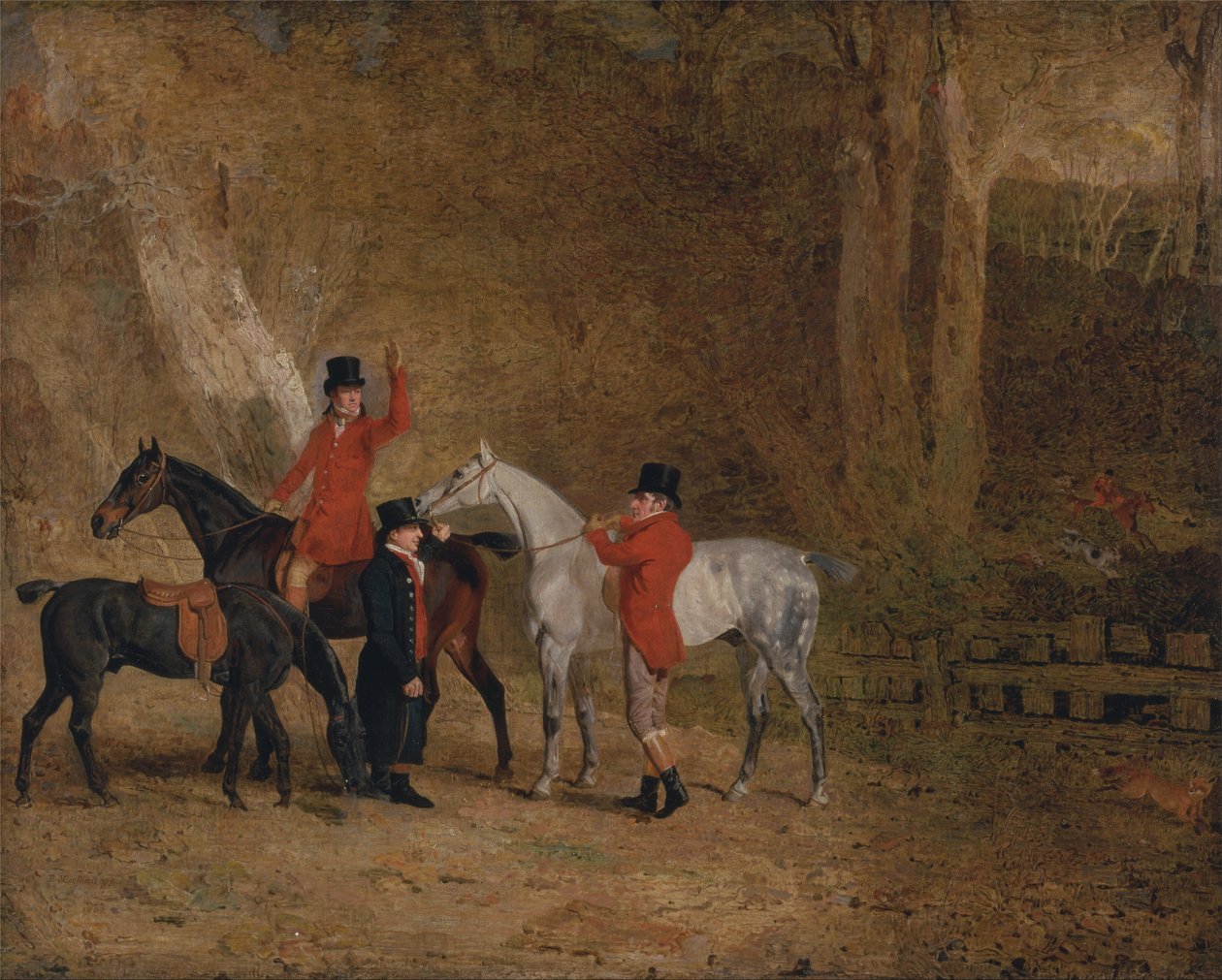 Foxhunting Scene af Benjamin Marshall