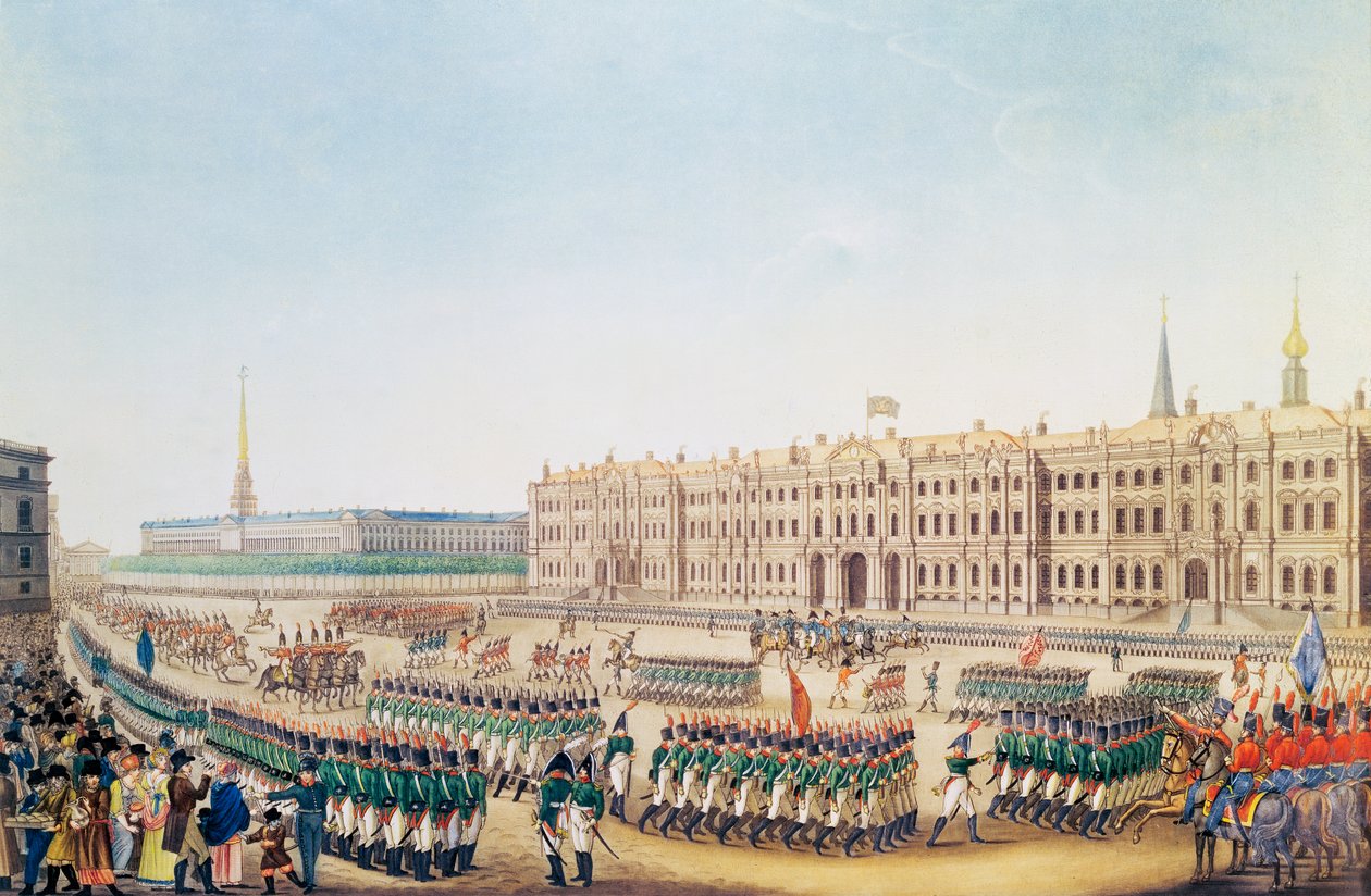 Udsigt over paraden og det kejserlige palads i St.Petersburg af Benjamin Patersson