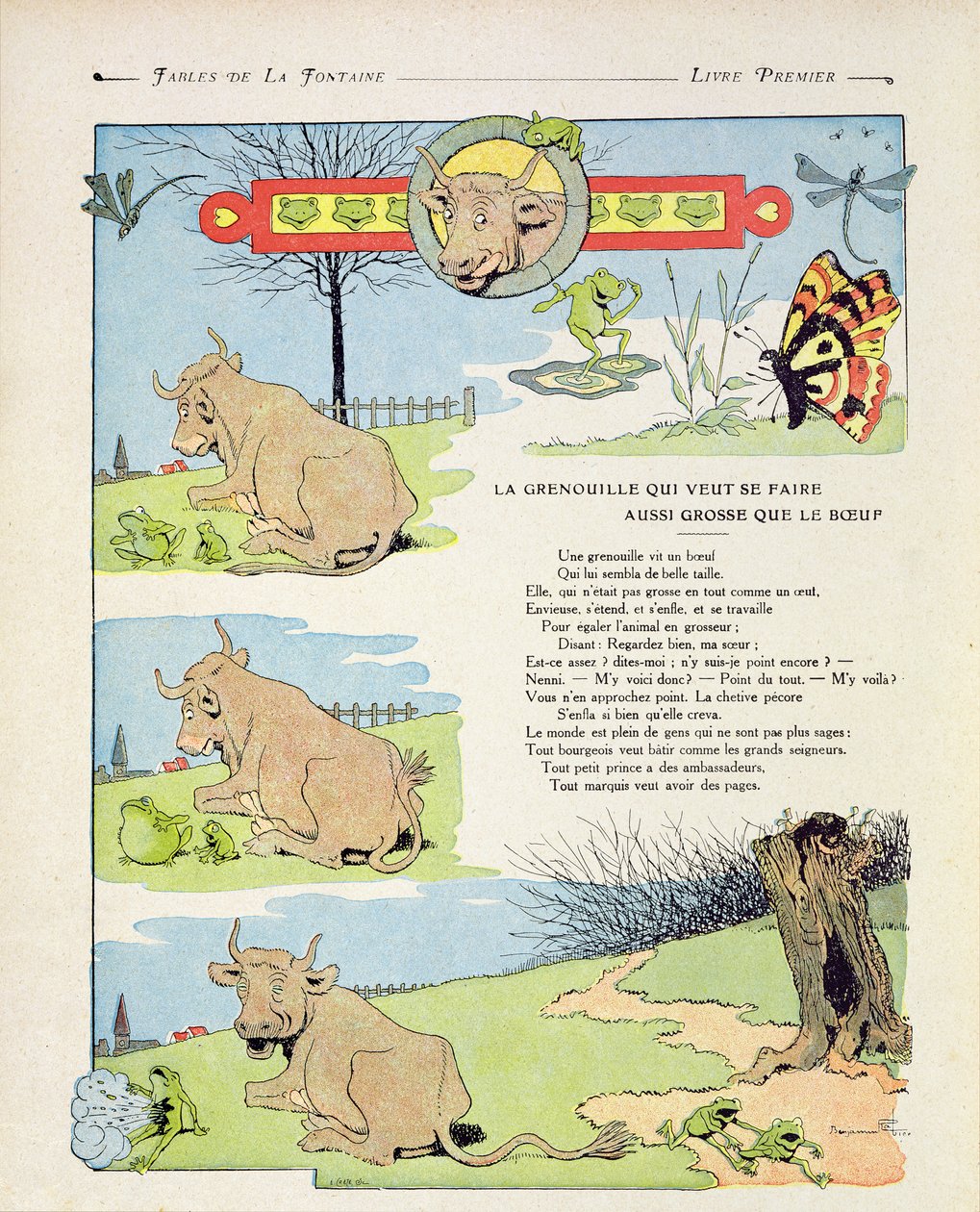 Frøen, der ville være lige så fed som tyren, illustration fra 