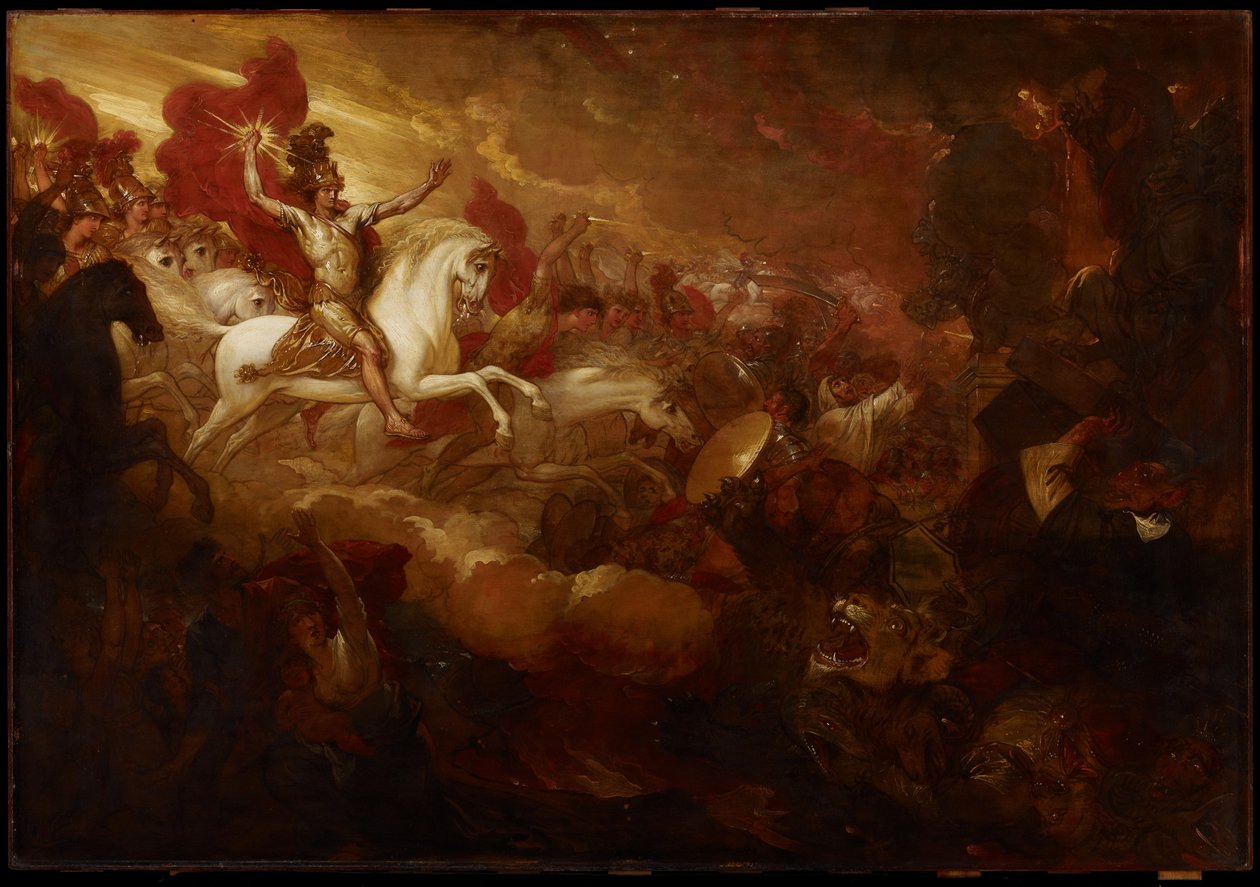 Ødelæggelse af udyret og den falske profet, 1804 af Benjamin West