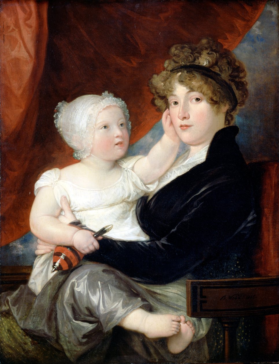 Fru Benjamin West II med sin søn Benjamin West III af Benjamin West