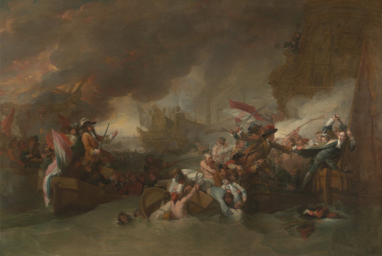 Slaget ved La Hogue af Benjamin West