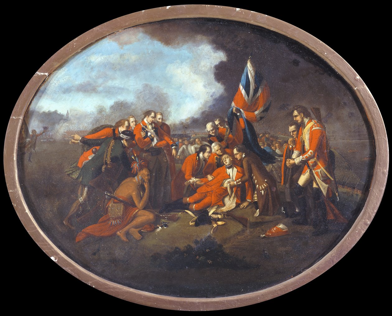 General Wolfes død (1727-59) den 13. september 1759, ca. 1770 (olie på kobberpanel) af Benjamin West