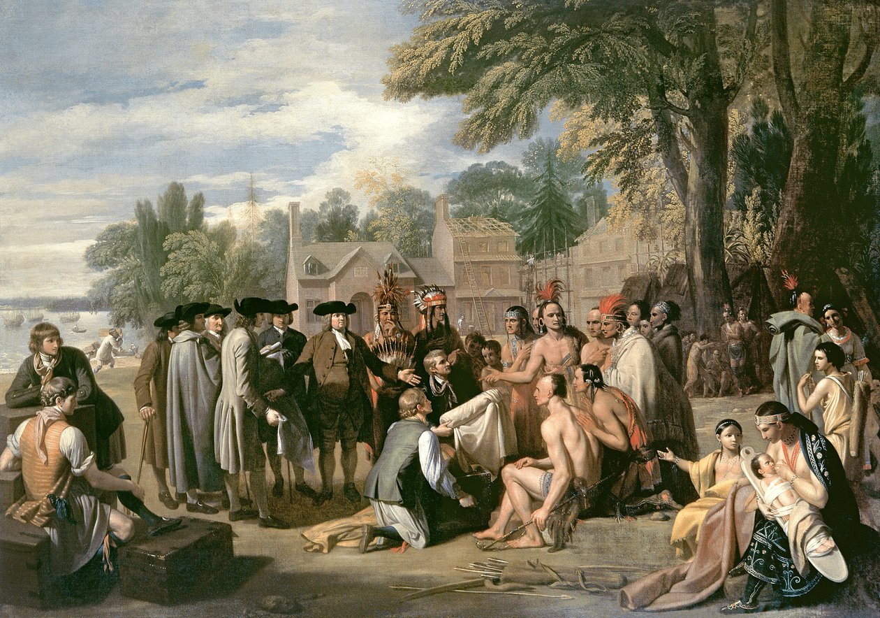William Penns traktat med indianerne i november 1683, 1771-72 af Benjamin West