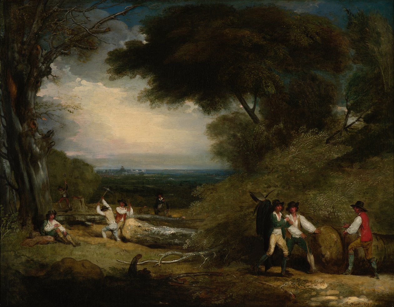 Træhuggere i Windsor Park af Benjamin West