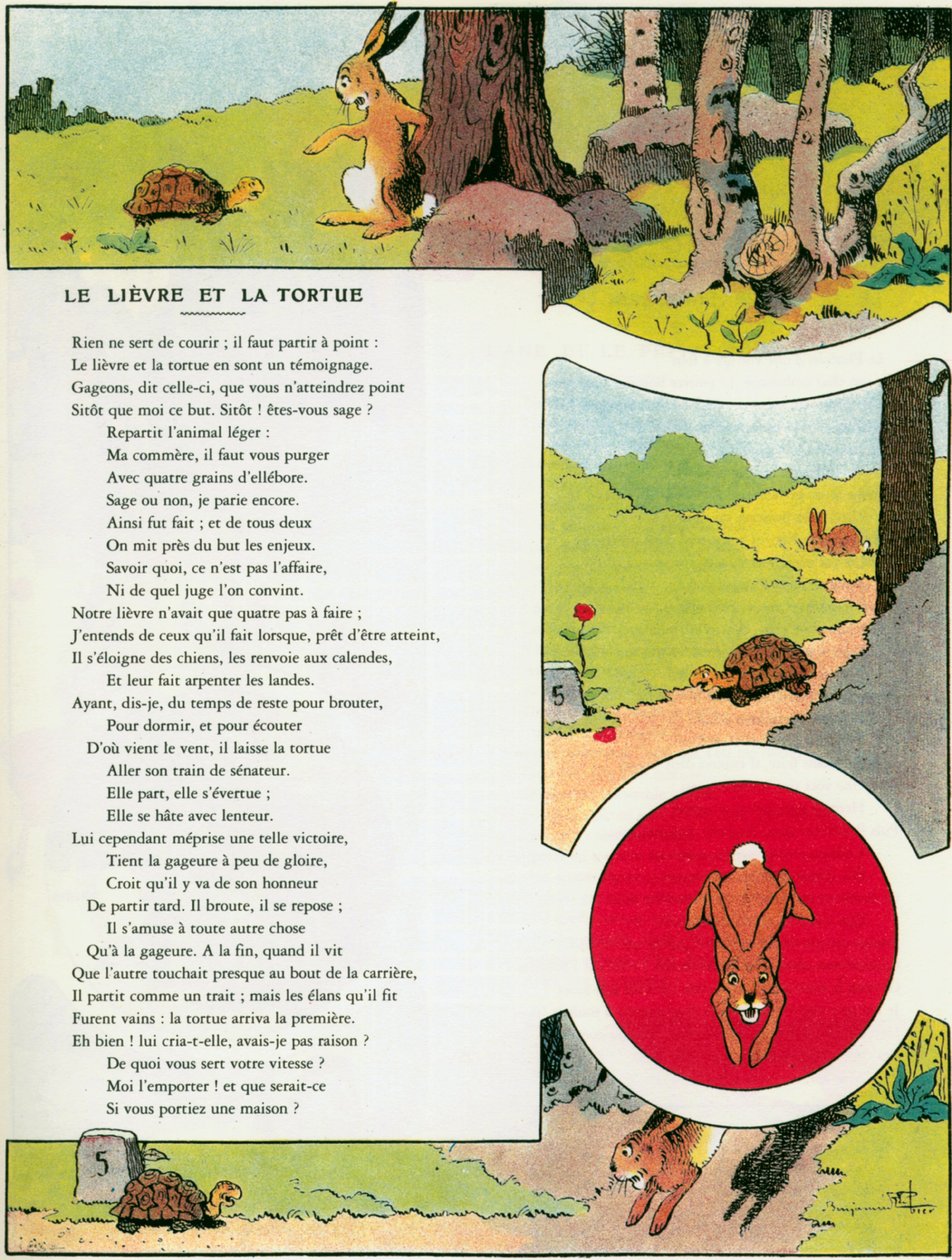 Haren og skildpadden, illustration fra 