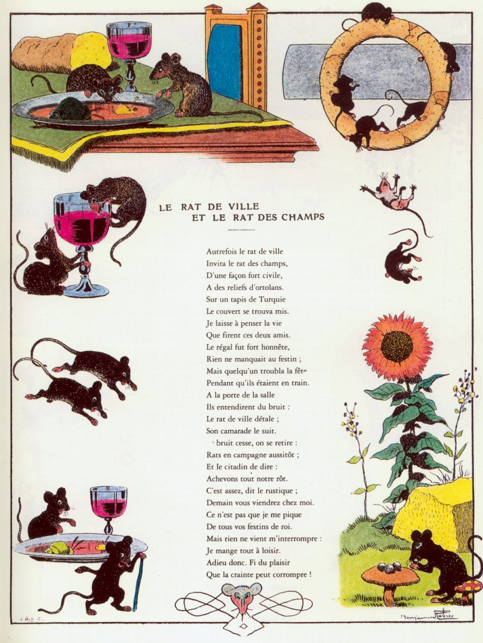 Bymusen og landmusen, illustration fra 