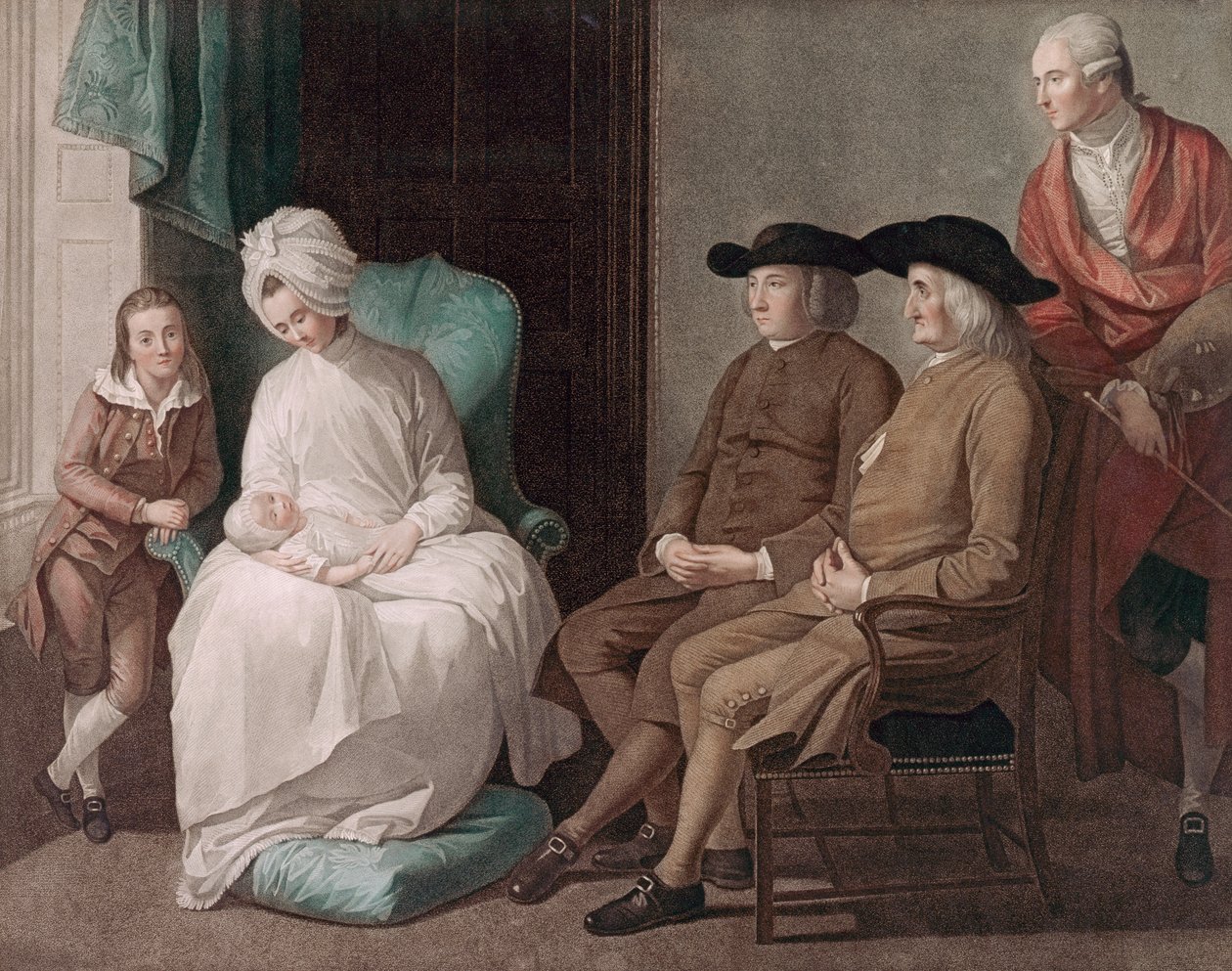 Mr West and Family af G.S og J.G Facius, trykt i London af John Boydell af Benjamin (after) West
