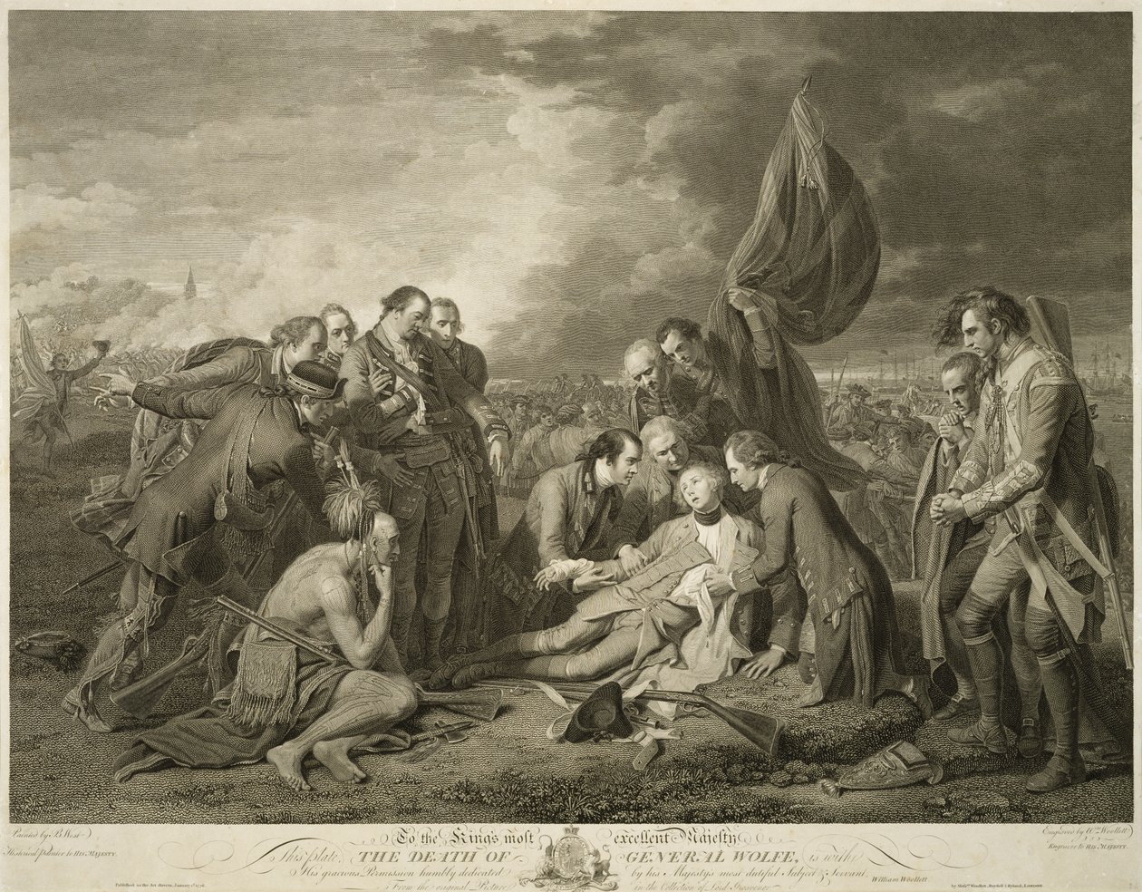 General Wolfes død, 1. januar af Benjamin (after) West
