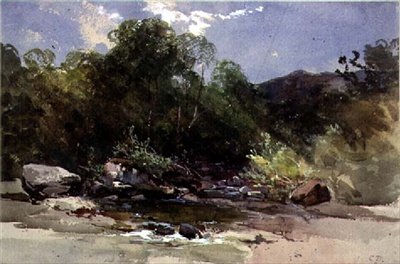 Vejen til Pont Aberglaslyn, udsigt ind i Vale of Festiniog, Nordwales af Benjamin Barker