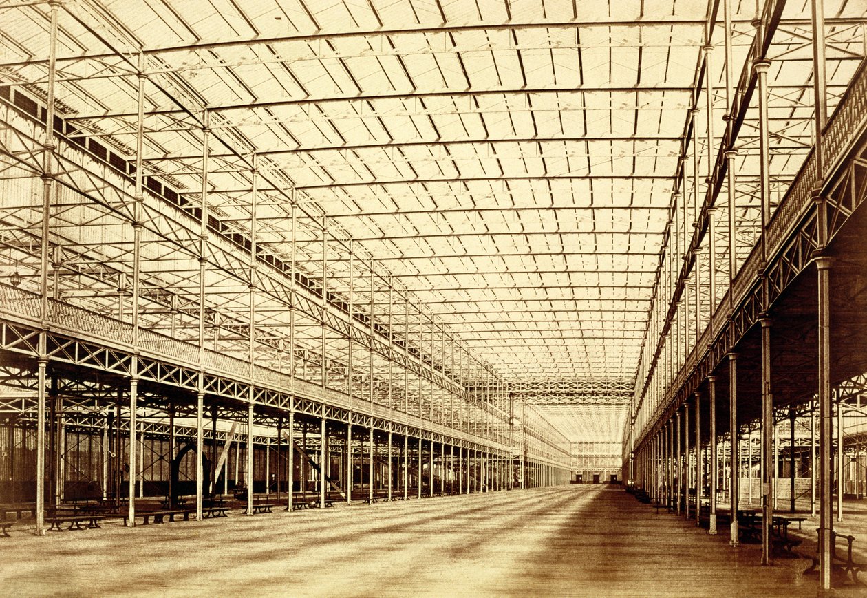 The Nave at Crystal Palace, Hyde Park, marts 1852 (albumin print fra kalotype negativ) af Benjamin Brecknell Turner