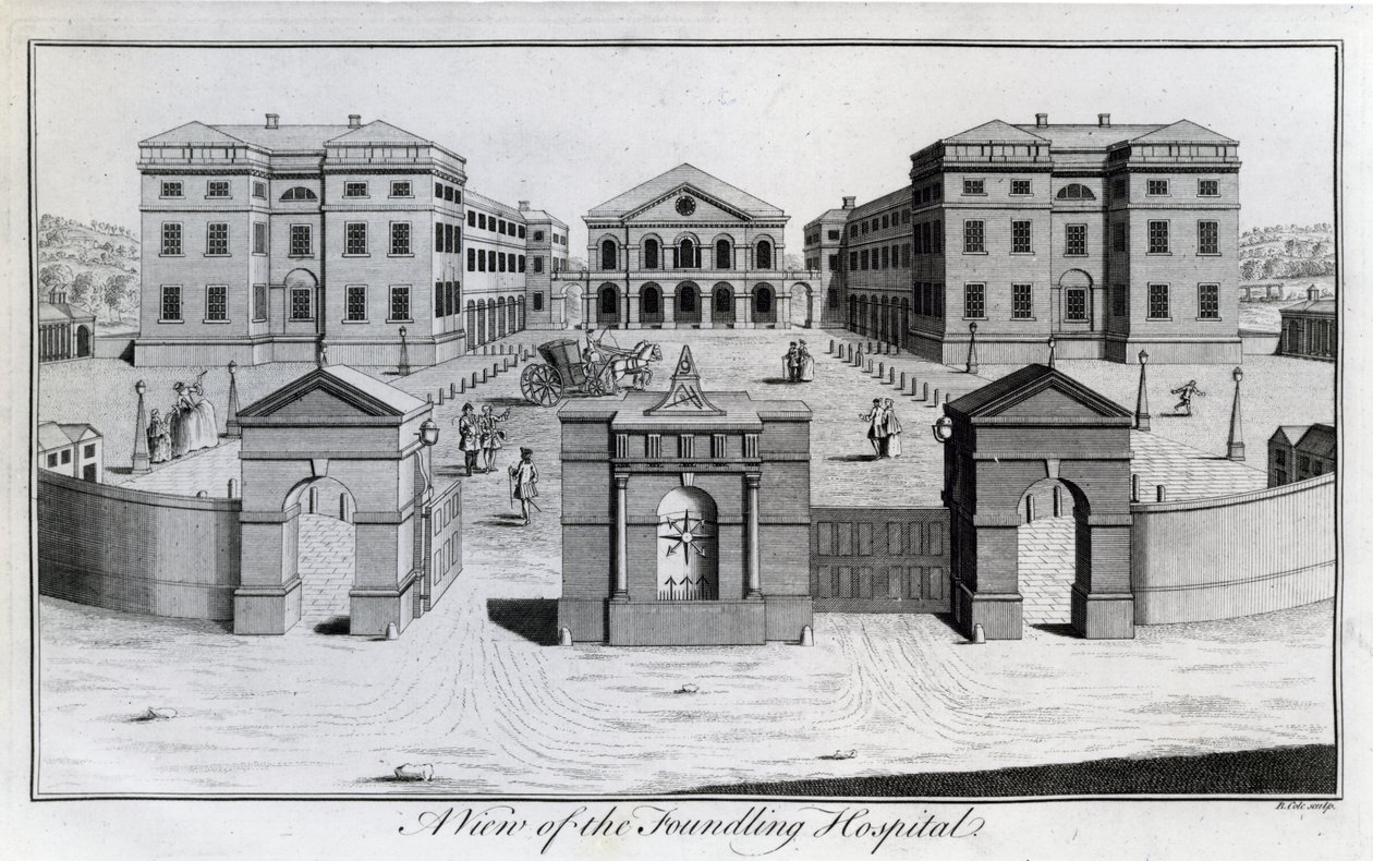 Udsigt over Foundling Hospital, 1756 af Benjamin Cole