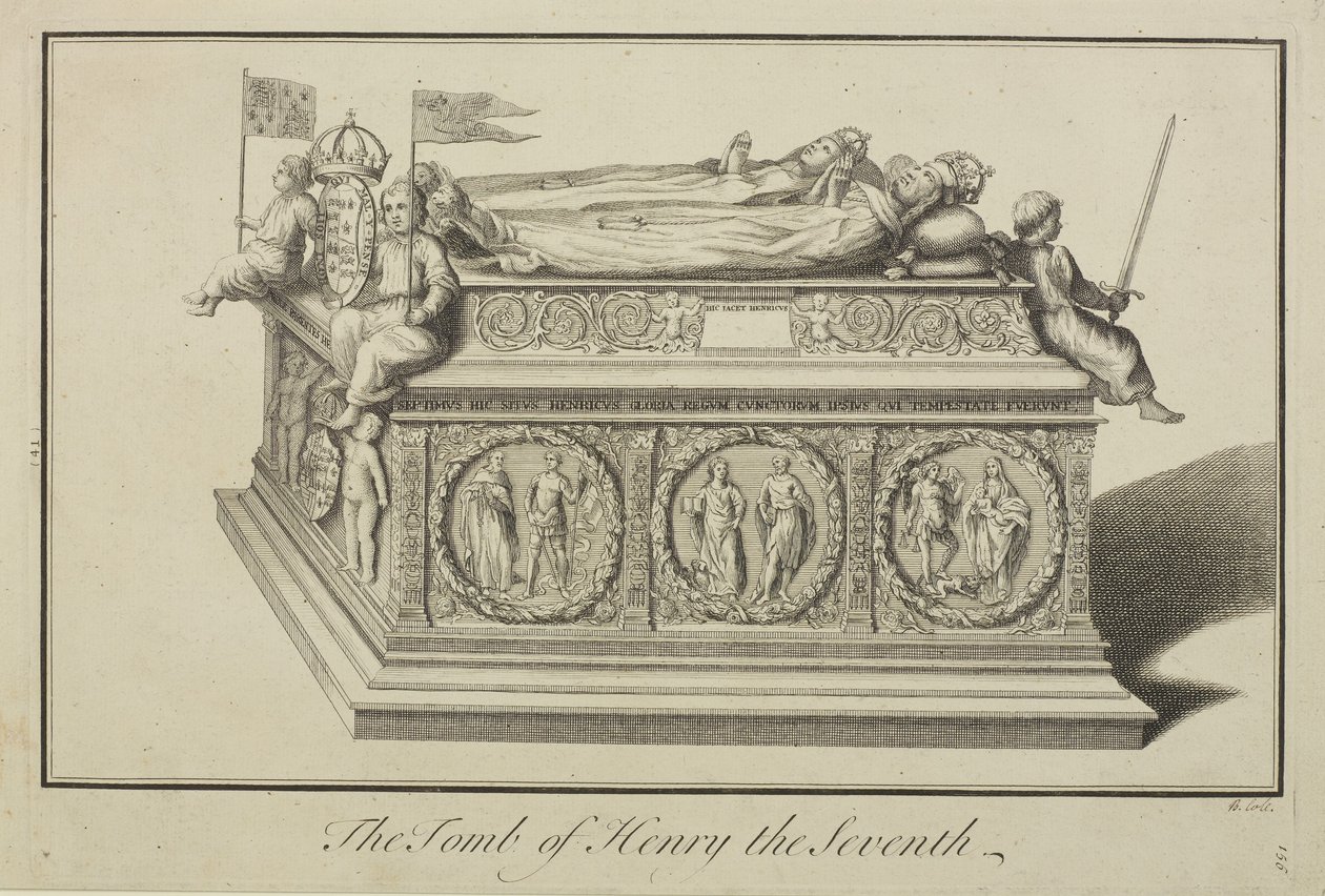 Udsigt over Henry VII og dronning Elizabeths grav i kongens kapel i Westminster Abbey af Benjamin Cole