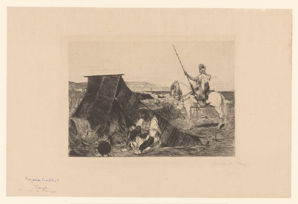 Landskab med telt og rytter Raderinger af forskellige trykkerier fra 1877 (serietitel) L