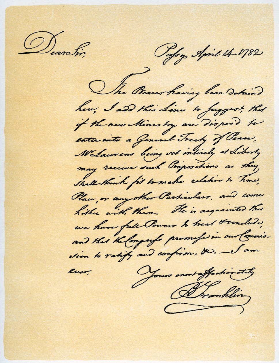Brev fra Benjamin Franklin til David Hartley MP, 14. april 1782. af Benjamin Franklin