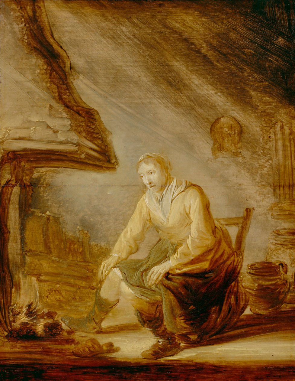 Kvinde foran en brand af Benjamin Gerritsz Cuyp