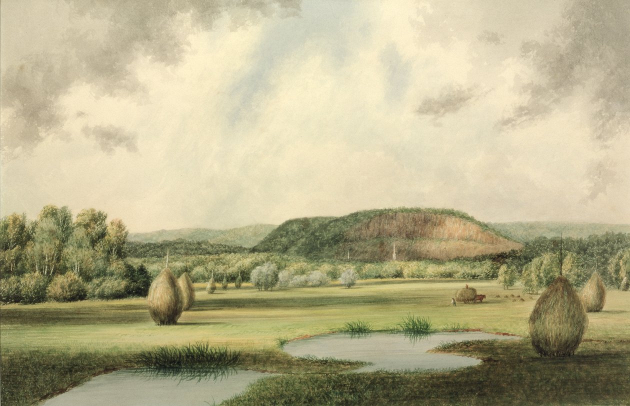 West Rock, New Haven, Connecticut, ca. 1854-60 (wc på papir) af Benjamin H. Coe