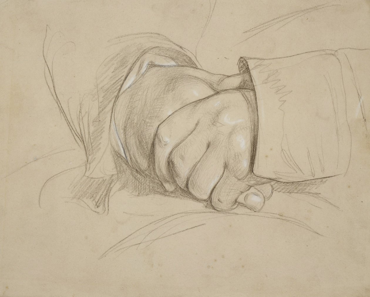 Clasped Hands, der siges at være digteren William Wordsworths af Benjamin Haydon