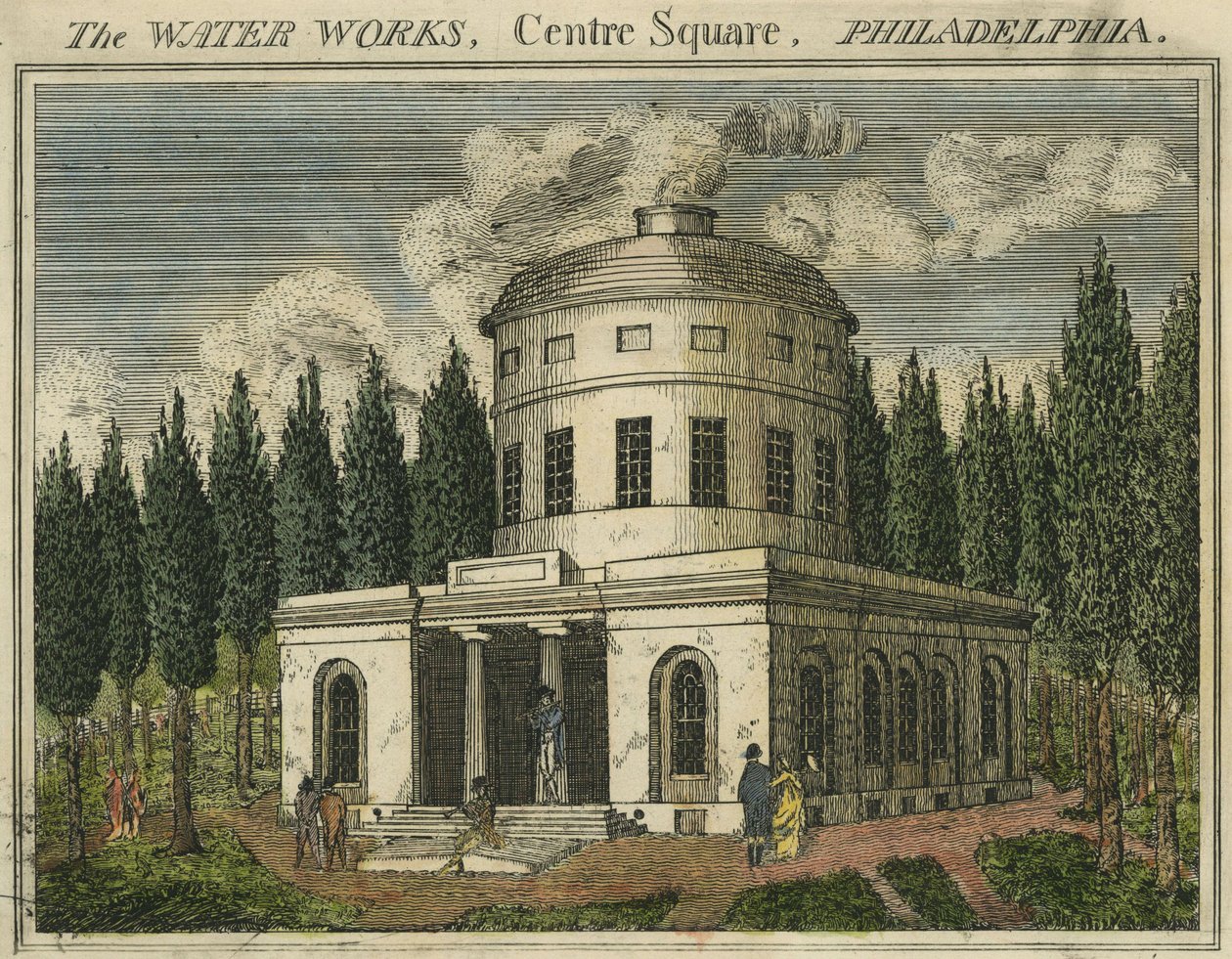 Vandværket, Center Square, Philadelphia af Benjamin Henry Latrobe