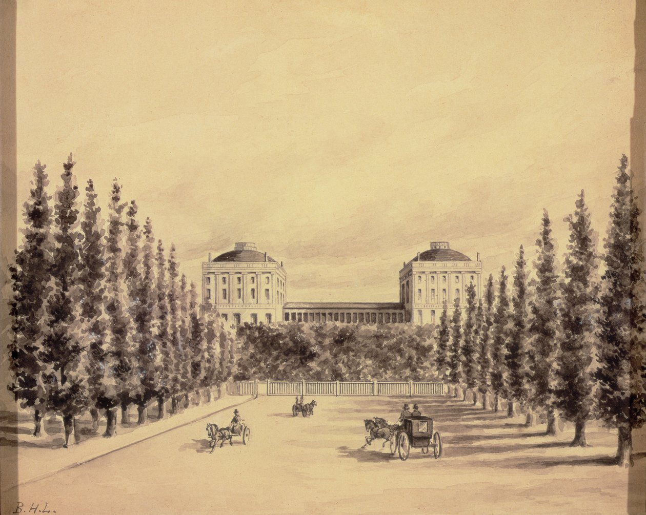 United States Capitol fra Pennsylvania Avenue, ca. 1814 af Benjamin Henry Latrobe