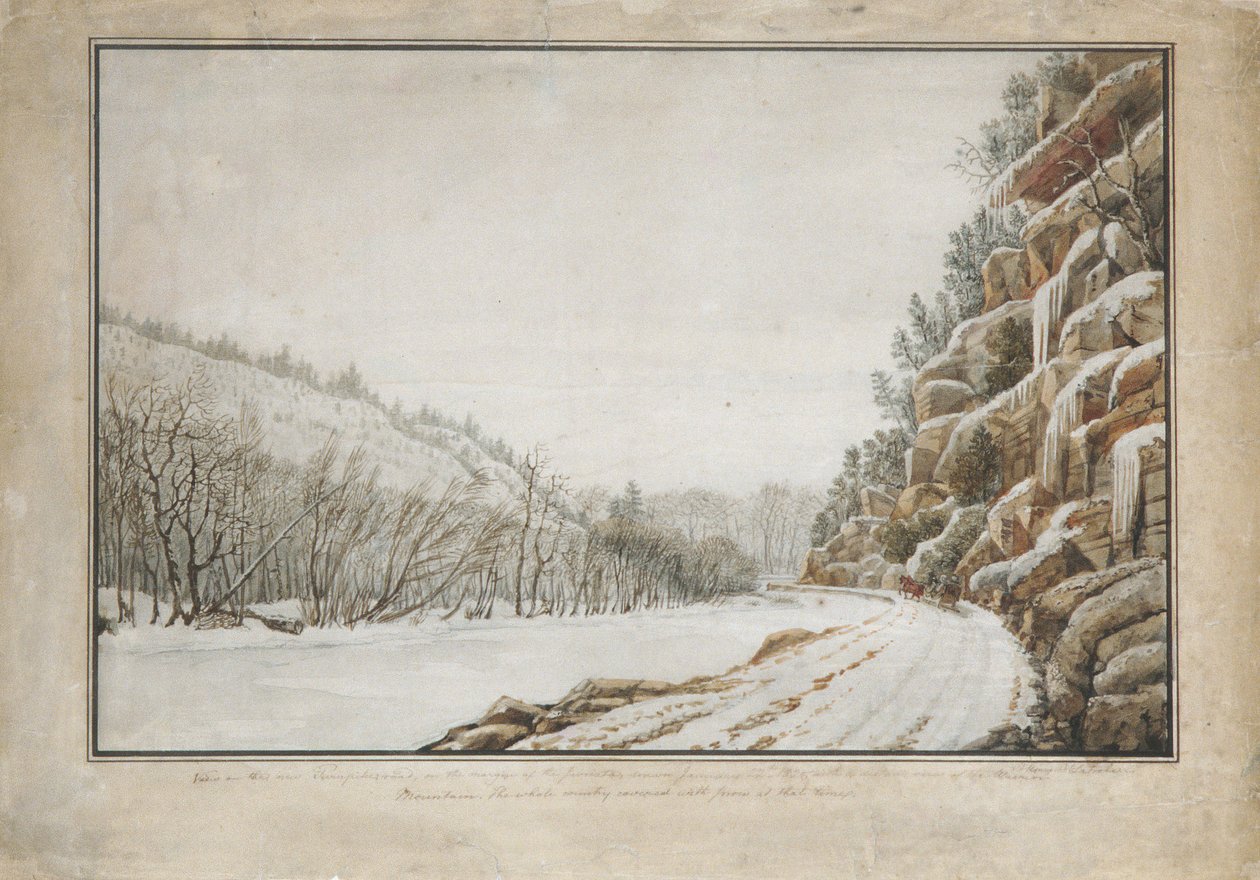 Udsigt på New Turnpike Road, på kanten af Juniata, med en fjern udsigt..., 1820. af Benjamin Henry Latrobe
