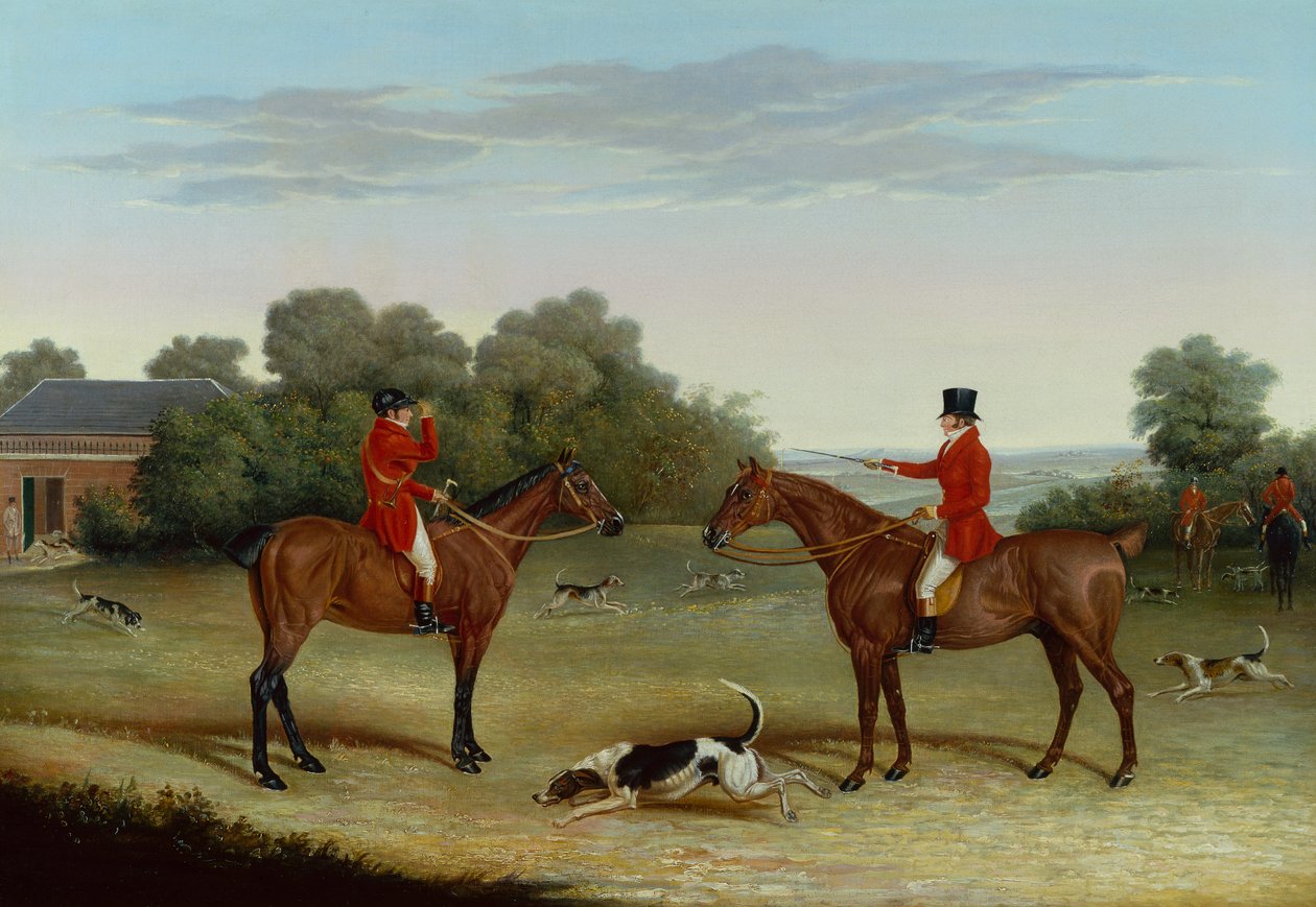 Mesteren med hunde udenfor kenneler (olie på lærred) af Benjamin Herring