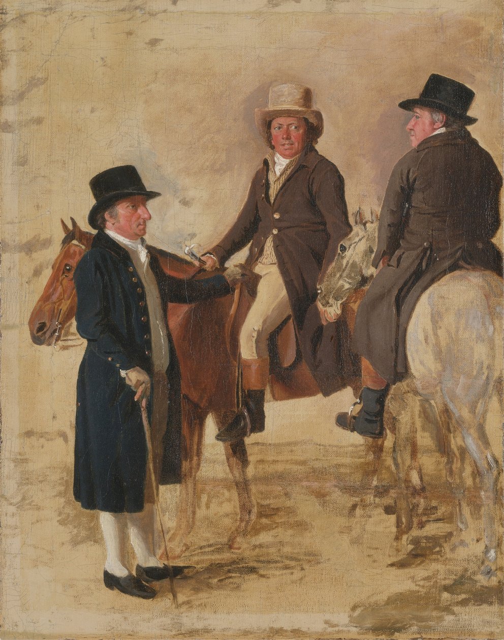 Three Worthies of the Turf at Newmarket, ca. 1804: John Hilton, dommer på lærredet) af Benjamin Marshall