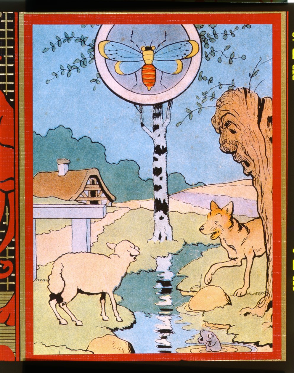 Illustration til Ulven og Lammet, fra 