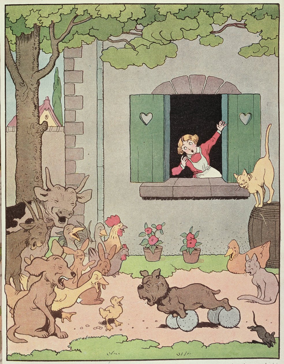 Gårdsdyrene glæder sig over Grognards ubehag, illustration til 