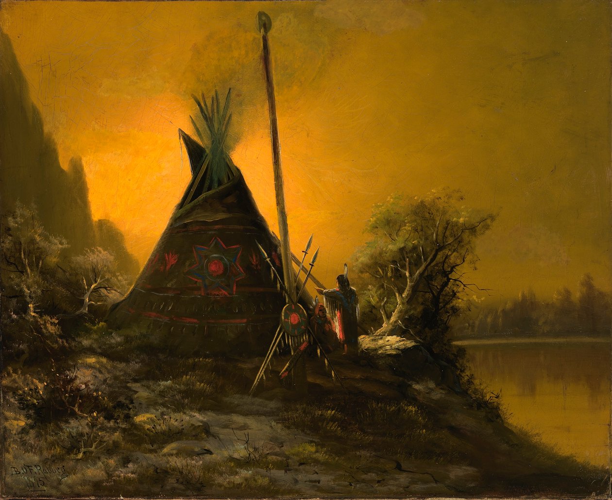 Natscene af indisk tipi af Benjamin Raborg