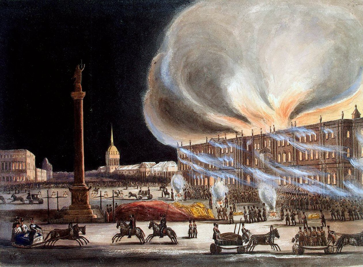Brand i Vinterpaladset i december 1837, 1838. af Benjamin Richard Green