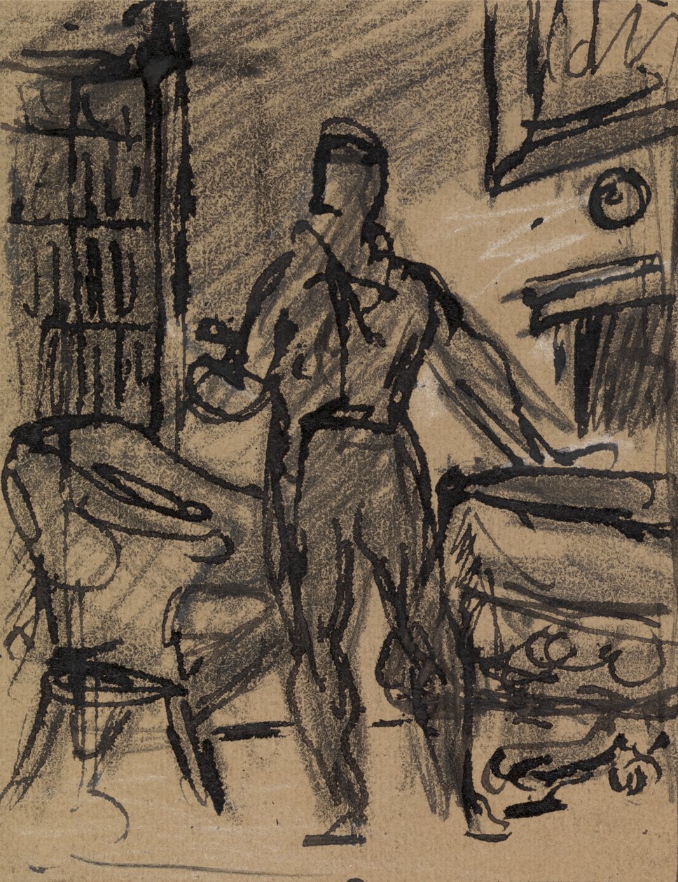 Figurstudie af en mand i formelt jakkesæt af Benjamin Robert Haydon