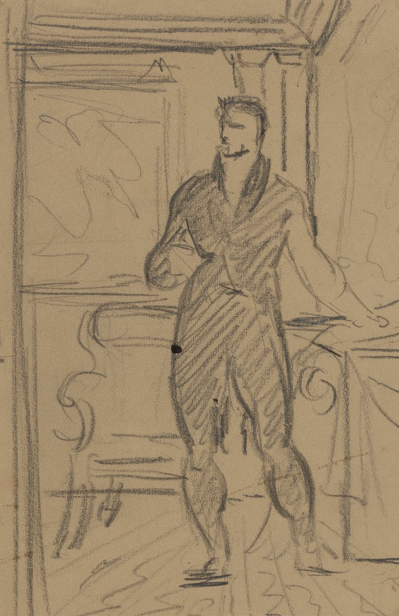 Figurstudie af en mand i formelt jakkesæt af Benjamin Robert Haydon
